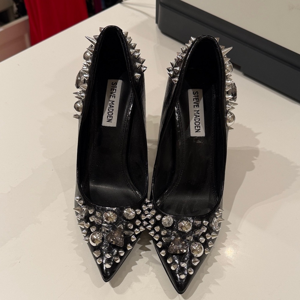 Steve Madden Black Spiked Women's Heels